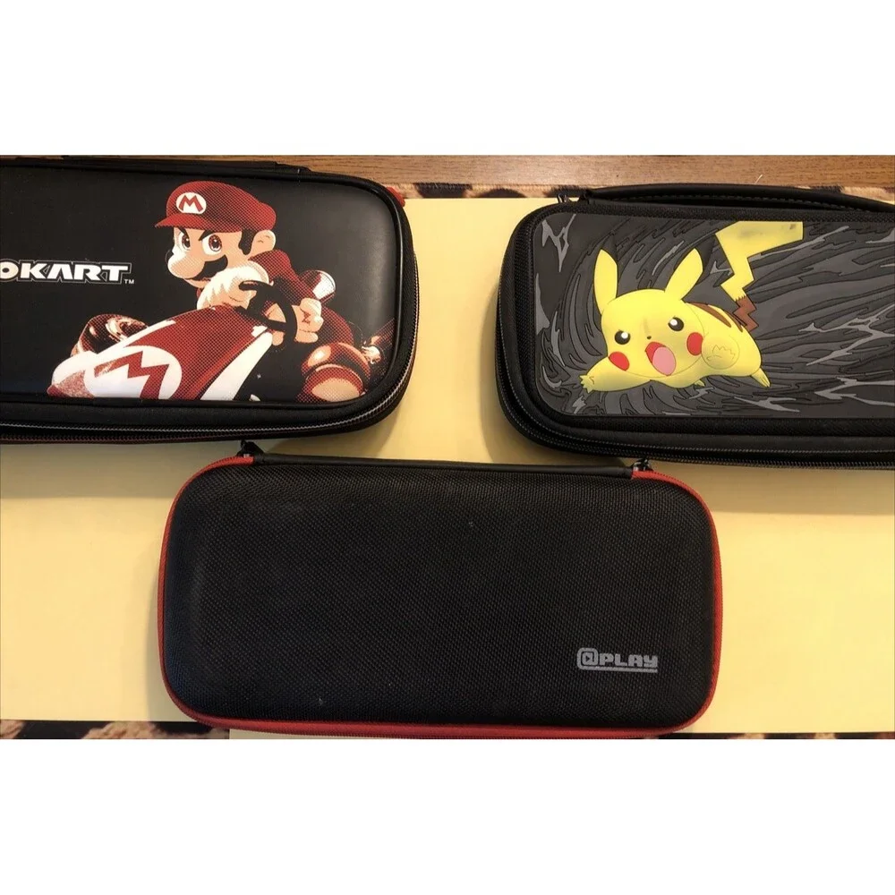 Lot Of 3 Nintendo Switch Cases Mariokart Pokémon & Unbranded